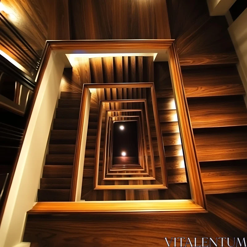 AI ART Geometric Stairwell Perspective