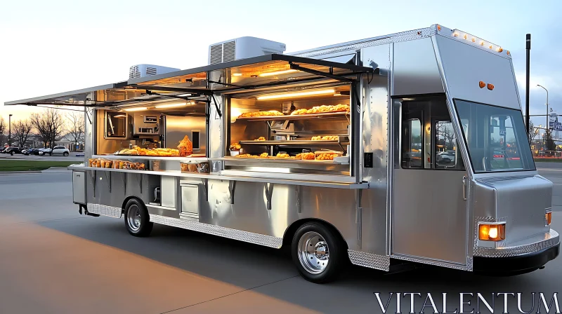 Street Food Vendor Offering Baked Goods AI Image