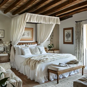 Serene Bedroom Interior with Canopy Bed