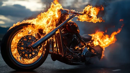 Burning Motorcycle: A Fiery Display of Power