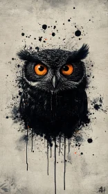 Owl Splatter Art