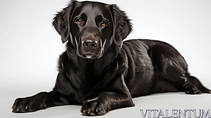 Black Labrador Retriever on White Background - A Captivating Portrait AI Image