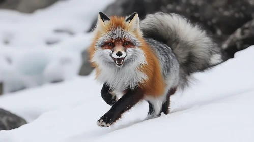 Fox on the Run: A Winter Portrait