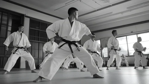 Monochrome Karate Practice