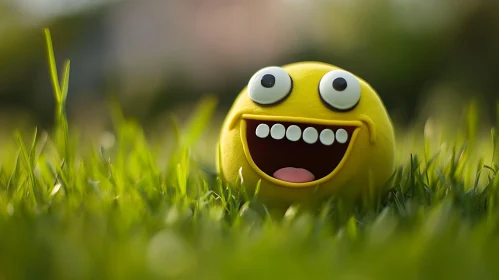 Happy Yellow Smiley in a Meadow