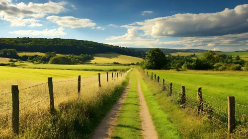 Scenic Path Through Verdant Landscape