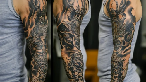 Detailed Fantasy Tattoo Art on Arm