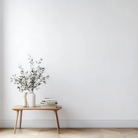 Simple Interior Decor with Wooden Table