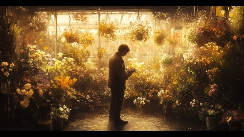 Man in Flower Shop