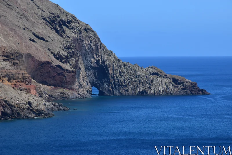 Natural Rock Arch in Madeira Free Stock Photo