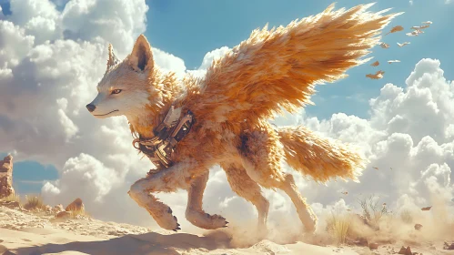 Mechanical Wings Fox in Desert