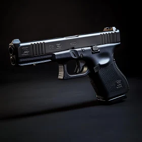 Modern Black Handgun on Dark Surface