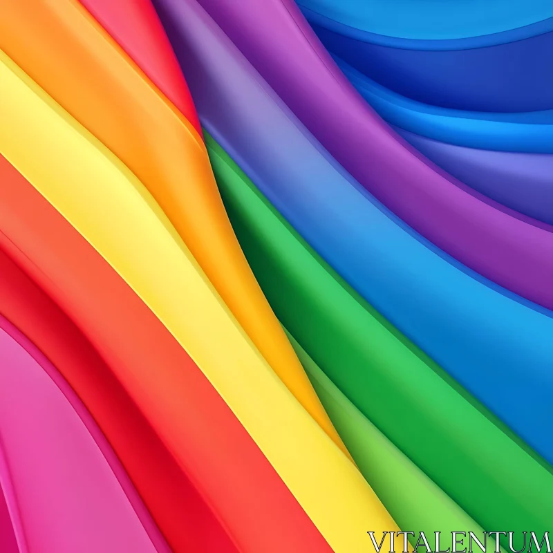 Rainbow Gradient Waves Abstract AI Image