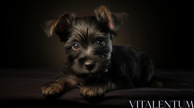 Charming Puppy Portrait with Luminous Softbox Lighting AI Image