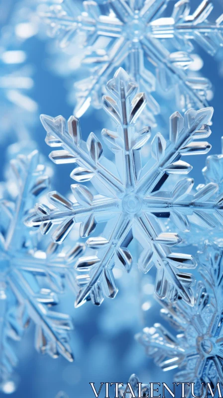 Crystalcore Snowflakes against Blue Sky - A Whistlerian Masterpiece AI Image