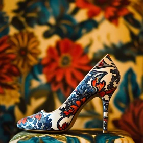 Ornate Floral Patterned High Heel Image