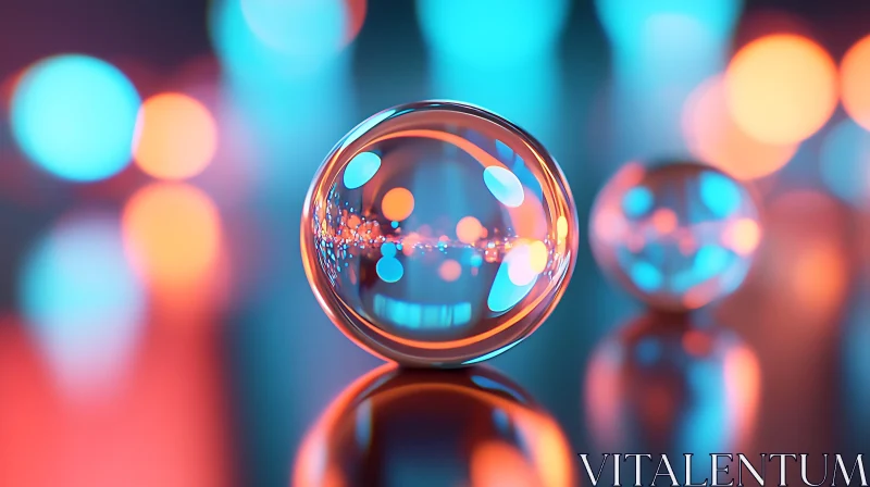 Colorful Bokeh and Glass Orb Abstract Artwork AI Image