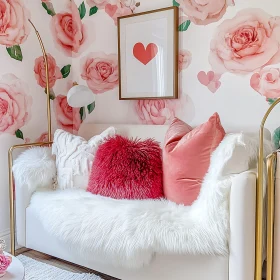 Cozy Interior with Floral Wallpaper