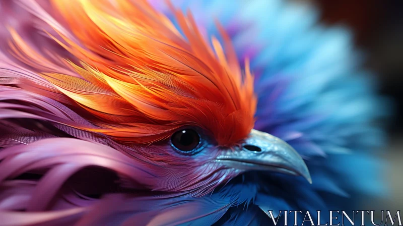 Imaginary Bird in Luminous Colors: A Hyper-realistic Illustration AI Image