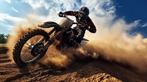 Motorcycle Racing on Dirt Track