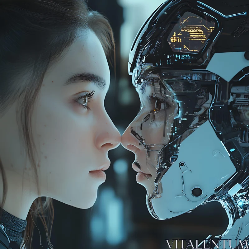 Human-Cyborg Emotion Connection AI Image