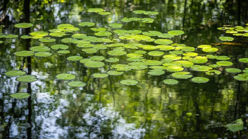 Serene Water with Lily Pads