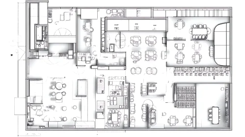 Monochrome Interior Layout Blueprint