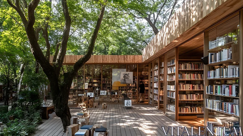 AI ART Books and Nature: A Library Retreat