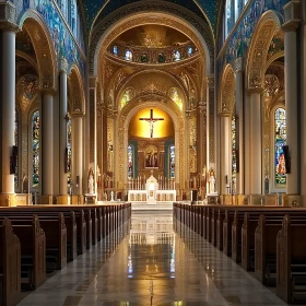 Architectural Grandeur: Church Interior View