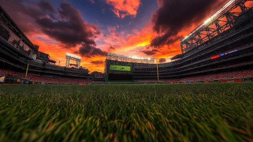 Baseball Field at Sunset