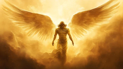 Winged Angel in Golden Light