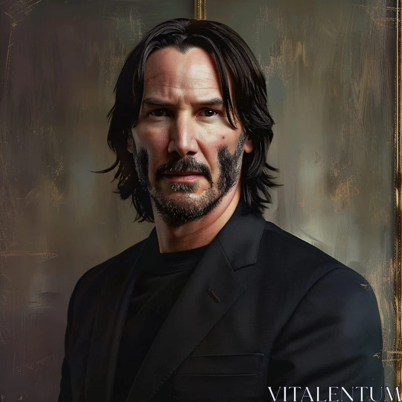 Keanu Reeves Artistic Portrait AI Image