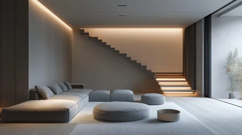 Serene Modern Interior with Clean Lines