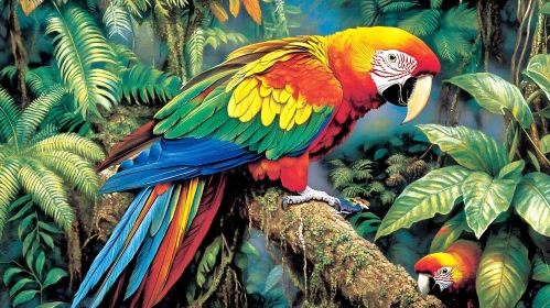 Macaw in Tropical Rainforest