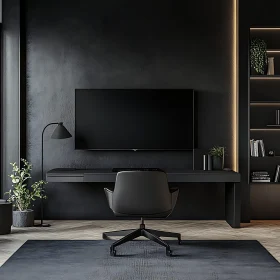 Modern Black Office Space