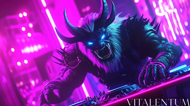 Cyberpunk Monster DJ AI Image