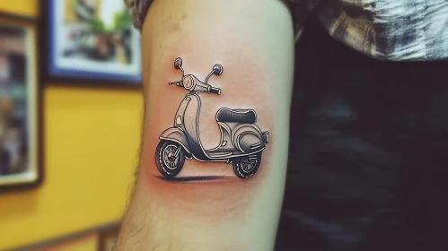 Retro Motorcycle Tattoo Art