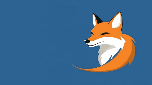 Stylized Fox Illustration with Geometric Shapes