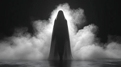 Silhouette Figure in Fog