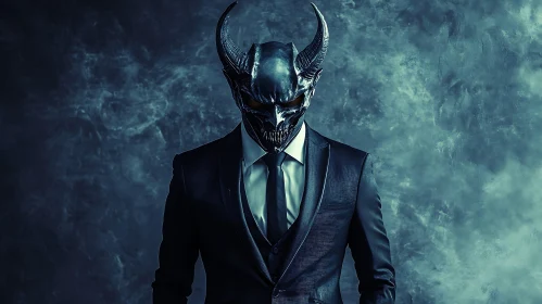 Dark Demonic Figure in Formal Wear