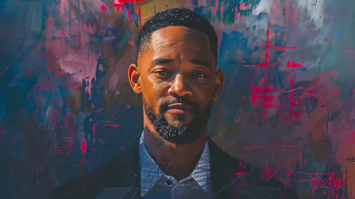 Vivid Abstract Portrait of Will Smith