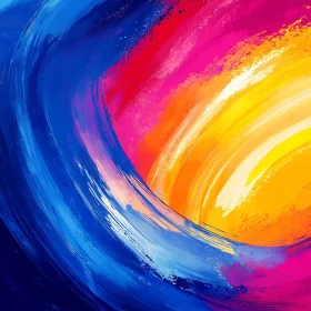 Vivid Color Swirls in Abstract Brushstrokes