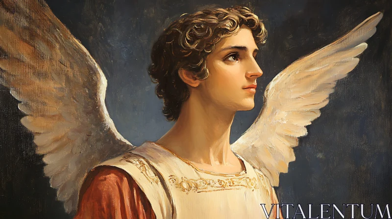 AI ART Ethereal Angel with Gentle Gaze Painting