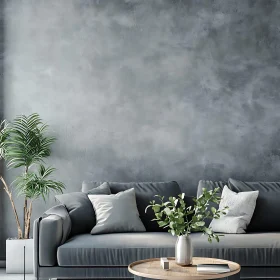 Modern Interior with Gray Sofa