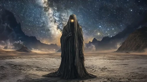 Shrouded Figure in a Cosmic Desert