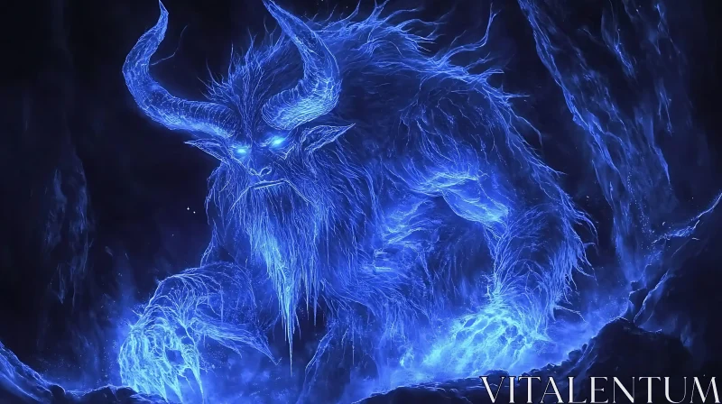 AI ART Spectral Minotaur in the Shadows