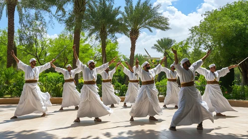 Men Performing Traditional Sword Dance