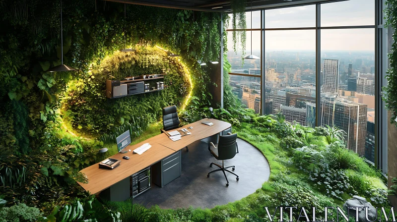 AI ART Green Office Interior Design