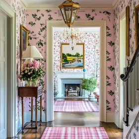 Floral Hallway with Vintage Decor