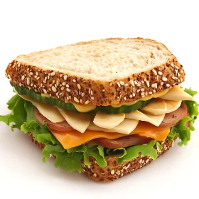 Freshly Made Sandwich with Whole Grain Bread